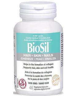 BioSil Hair, Skin & Nails, 118 mg, 46 капсули, Natural Factors