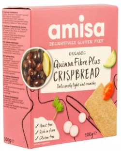 Био хрупкави оризови хлебчета с киноa, 100 g, Amisa