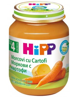 Био пюре Hipp - Ранни моркови и картофи, 125 g