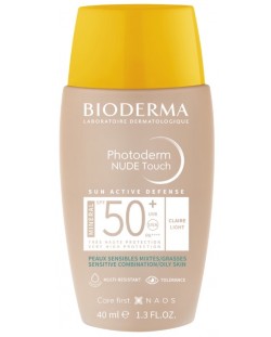 Bioderma Photoderm Слънцезащитен флуид Nude Touch, светъл, SPF 50+, 40 ml