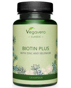 Biotin Plus with Zinc and Selenium, 120 капсули, Vegavero