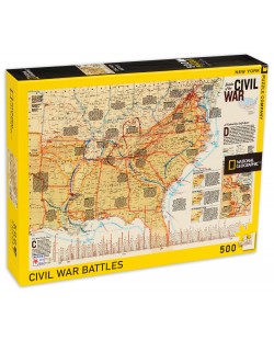Пъзел New York Puzzle от 500 части - Битки от Гражданската война