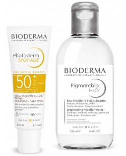 Bioderma Pigmentbio & Photoderm Комплект - Мицеларна вода и Слънцезащитен крем, 250 + 40 ml