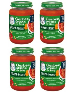 Био ястие Nestle Gerber Organic - Италианска зеленчукова яхния с домати, 4 х 190 g