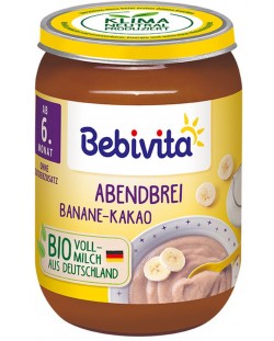 Био млечна каша Bebivita Лека нощ - Грис с банан и шоколад, 190 g