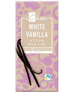 Био бял шоколад с ванилия, 80 g, iChoc