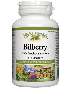 Herbal Factors Bilberry, 90 капсули, Natural Factors