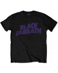Тениска Rock Off Black Sabbath - Wavy Logo Vintage, черна