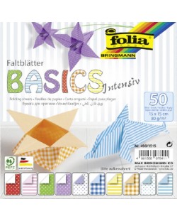 Блокче с цветни хартии за оригами Folia - Basics Intensive