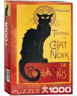Пъзел Eurographics от 1000 части - Черна котка, Теофил Александър Стейнлен