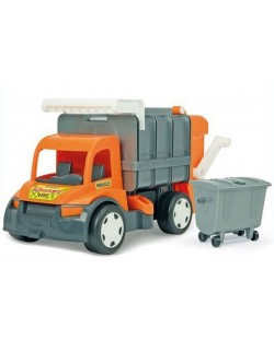 Детска играчка Wader - Боклукчийски камион, оранжев