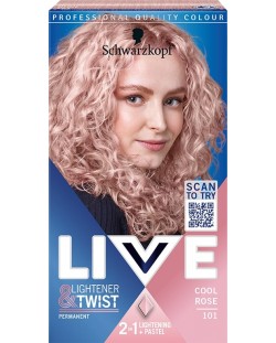 Schwarzkopf Live Боя за коса Lightener + Twist, Хладно розов 101
