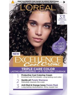 L'Oréal Еxcellence Боя за коса, 3.11 Ultra Ash Dark Brown