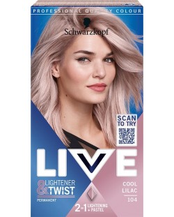 Schwarzkopf Live Боя за коса Lightener + Twist, Хладно лилав 104