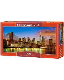 Панорамен пъзел Castorland от 600 части - Бруклинският мост, Ню Йорк