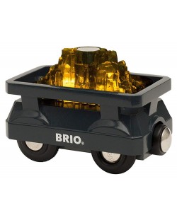 Играчка от дърво Brio World - Вагонче със злато