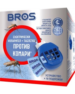Bros Електрически изпарител с 10 таблетки против комари