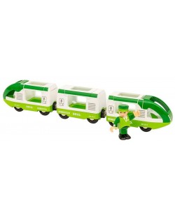 Играчка от дърво Brio World - Пътнически влак