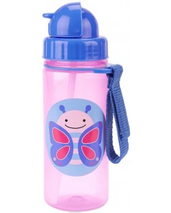 Бутилка със сламка Skip Hop Zоо - Butterfly, 385 ml