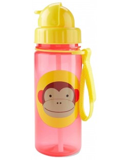 Бутилка със сламка Skip Hop Zоо - Monkey, 385 ml