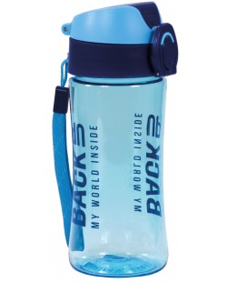 Бутилка за вода BackUp 5 - синя, 400 ml