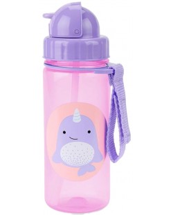 Бутилка със сламка Skip Hop Zоо - Narwhal, 385 ml