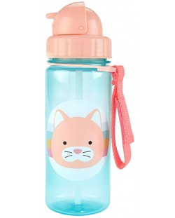 Бутилка със сламка Skip Hop Zоо - Cat, 385 ml