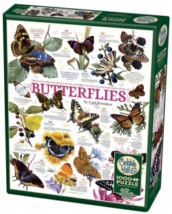 Пъзел Cobble Hill от 1000 части - Колекция пеперуди, Карл Брендърс