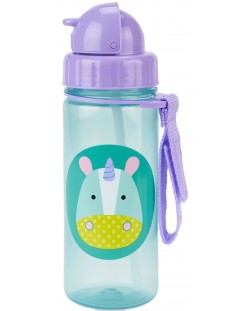 Бутилка със сламка Skip Hop Zоо - Unicorn, 385 ml