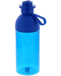 Бутилка за вода Lego - прозрачна, синя, 0.5 L