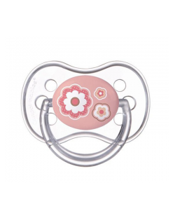 Силиконова залъгалка Canpol Newborn Baby, с форма на черешка, 6-18 месеца, розова