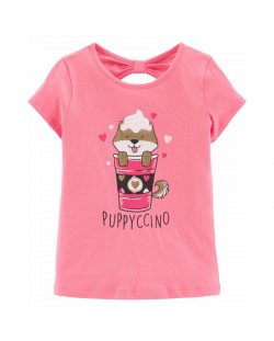 Тениска Carter's - Puppyccino, 6 години,116 см.