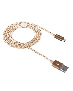 Кабел Canyon Lightning USB за Apple - braided, 1m, златист