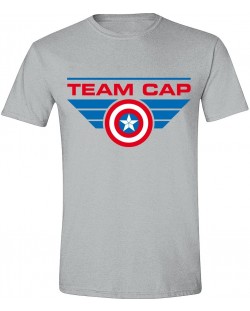 Тениска Captain America: Civil War - Team Cap, сива, размер M