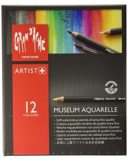 Цветни акварелни моливи Caran d'Ache Museum Aquarelle – 12 цвята