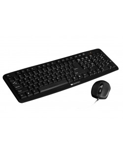 Клавиатура + мишка CANYON USB standard KB, water resistant BG layout, Черни