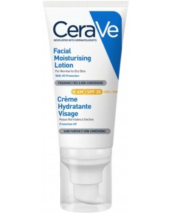 CeraVe Хидратиращ крем за лице, SPF30, 52 ml