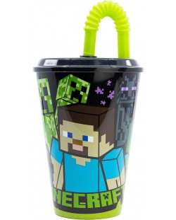 Чаша със сламка Stor Minecraft - 430 ml