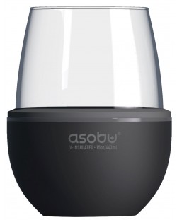 Чаша с термоизолираща основа Asobu - Wine Kuzie, 440 ml, черна