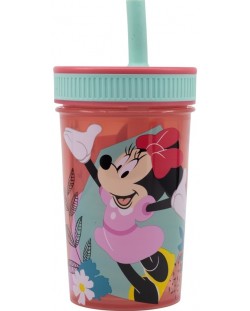 Чаша със сламка Stor Minnie Mouse - Being More Minnie, 465 ml