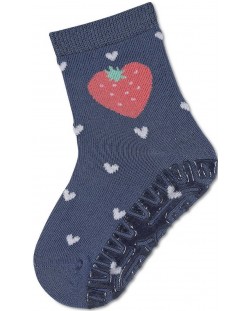 Чорапи с неплъзгащо стъпало Sterntaler - Сърце, 25/26 размер, 3-4 г, сини