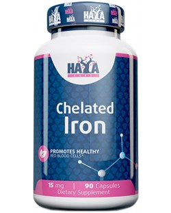 Chelated Iron, 15 mg, 90 капсули, Haya Labs