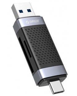 Четец за карти Orico - CD2D-AC2-BK, USB-A/C, черен/сив