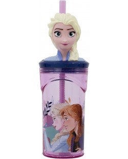 Чаша със сламка и 3D фигура Stor Frozen - Trust the Journey, 360 ml