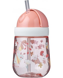 Чаша със сламка Little Dutch Flowers and Butterflies - 300 ml