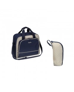Чанта за количка Babyono - Basic, тъмносиньо и сиво, с термочанта