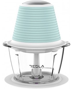 Чопър Tesla - FC510BWS Silicone Delight, 1.2 l, 1 степен, 350W, бял/син