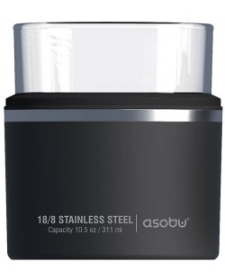 Чаша с термоизолираща основа Asobu - Whiskey Kuzie, 311 ml, черна