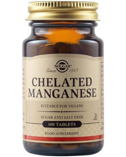 Chelated Manganese, 8 mg, 100 таблетки, Solgar