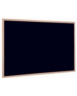 Черна дъска за тебешир с дървена рамка Bi-Office - 40 x 60 cm